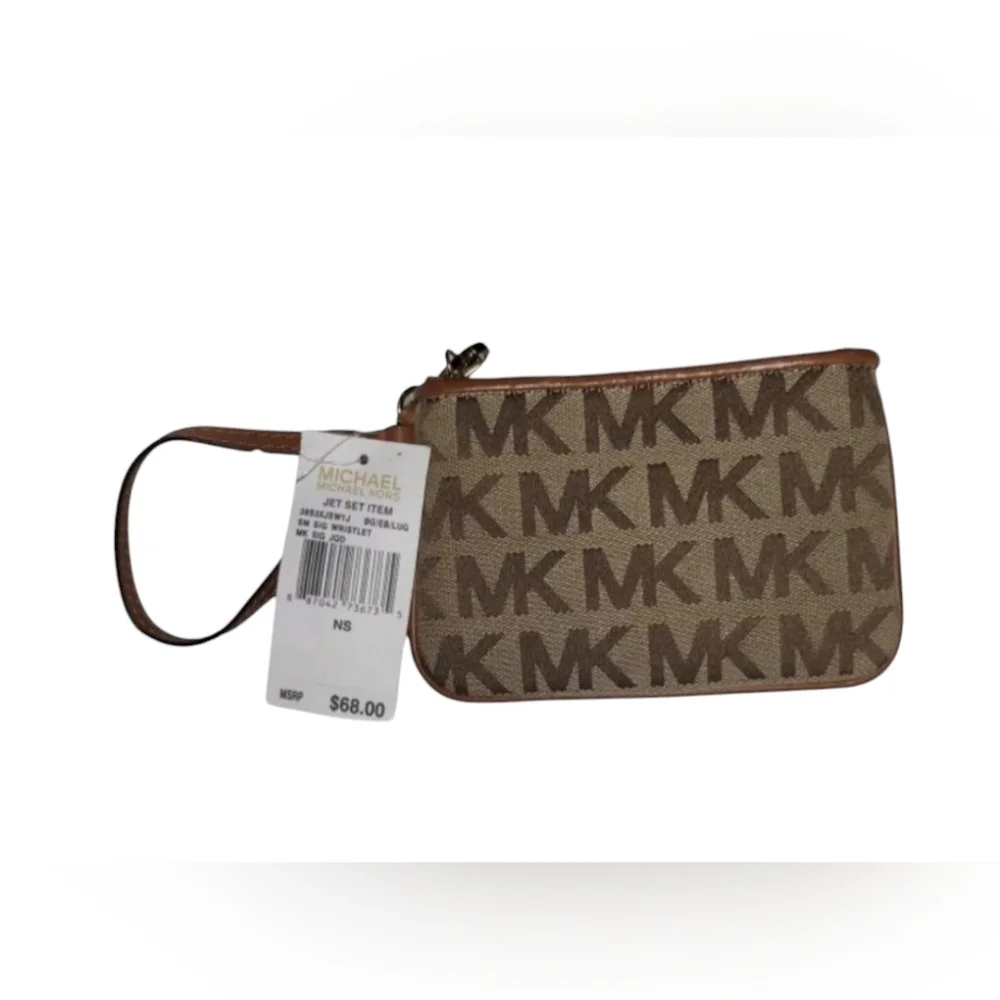 Michael Kors Jet Set Jacquard Signature Wristlet NEW